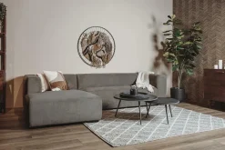 2,5- zits Lounge/Hoekbank Glasgow - Grijs (Lounge Rechts) - Loft24.nl