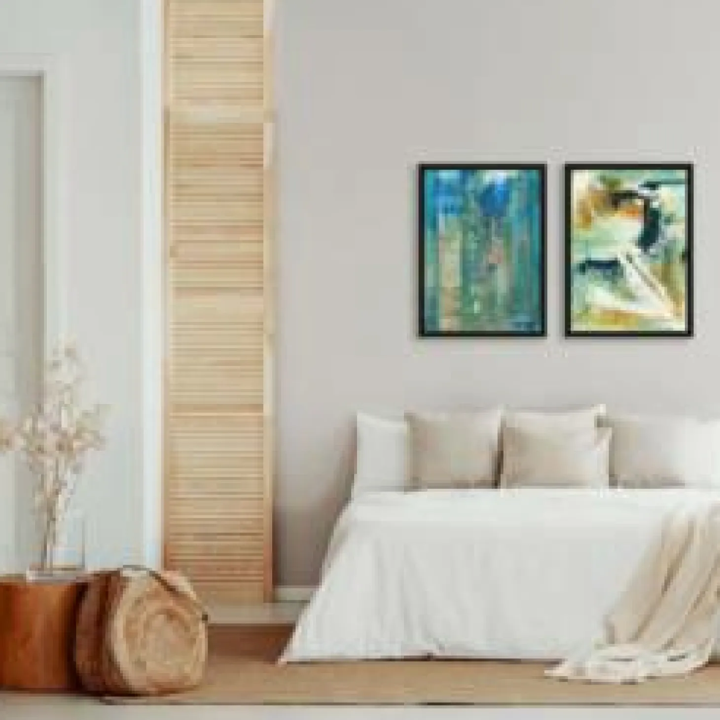 Art Print Blue Green Abstract - zelf samenstellen - Loft24.nl