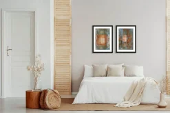 Art Print Blue Ocker Abstract 2 - zelf samenstellen - Loft24.nl