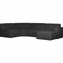 Avelon u-bank antraciet melange - Loft24.nl