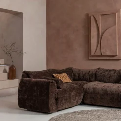 Baggy rolkussen 50xØ23cm 3d chenille donkerbruin - Loft24.nl