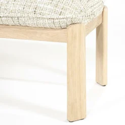 Bankje Lottie Geweven stof en eikenhout 143cm - Beige - Loft24.nl