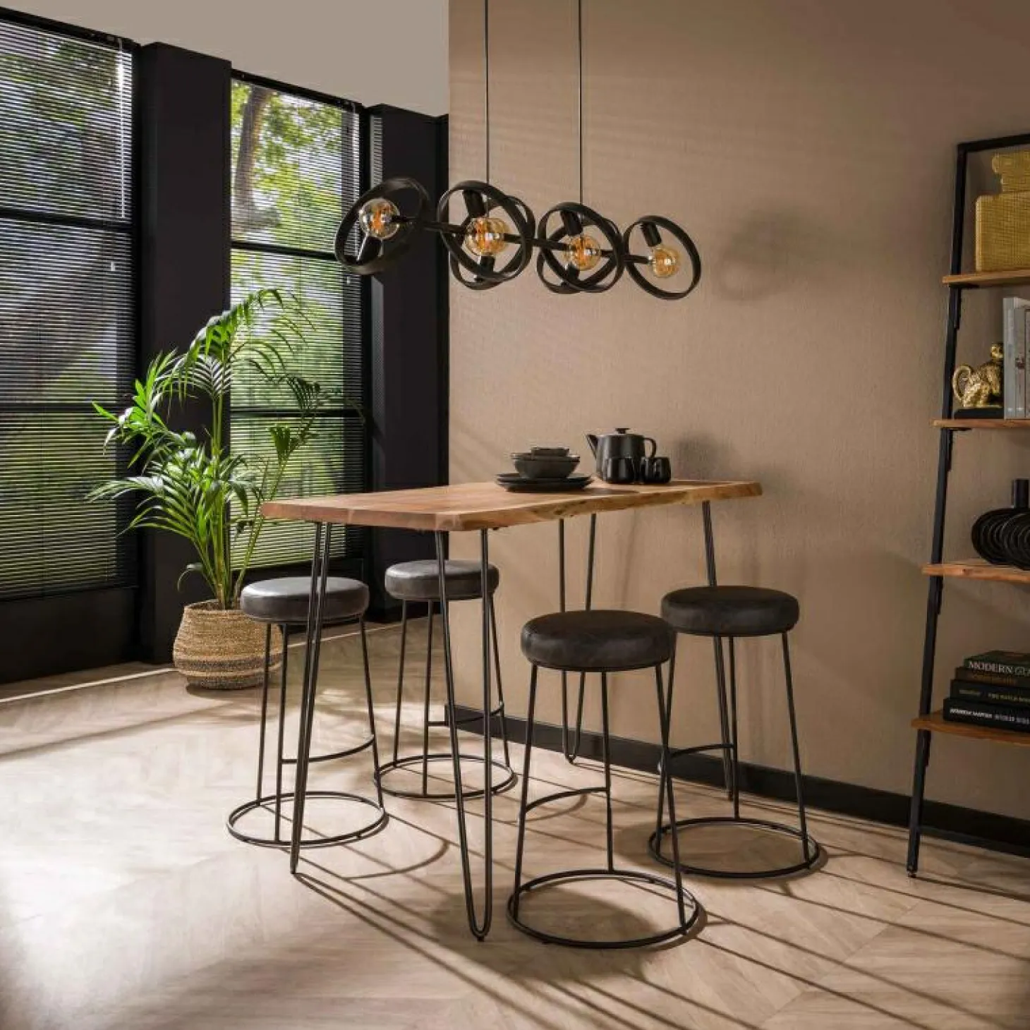 Barkruk Crik PU Leer - Grijs (zithoogte 65cm) - Loft24.nl