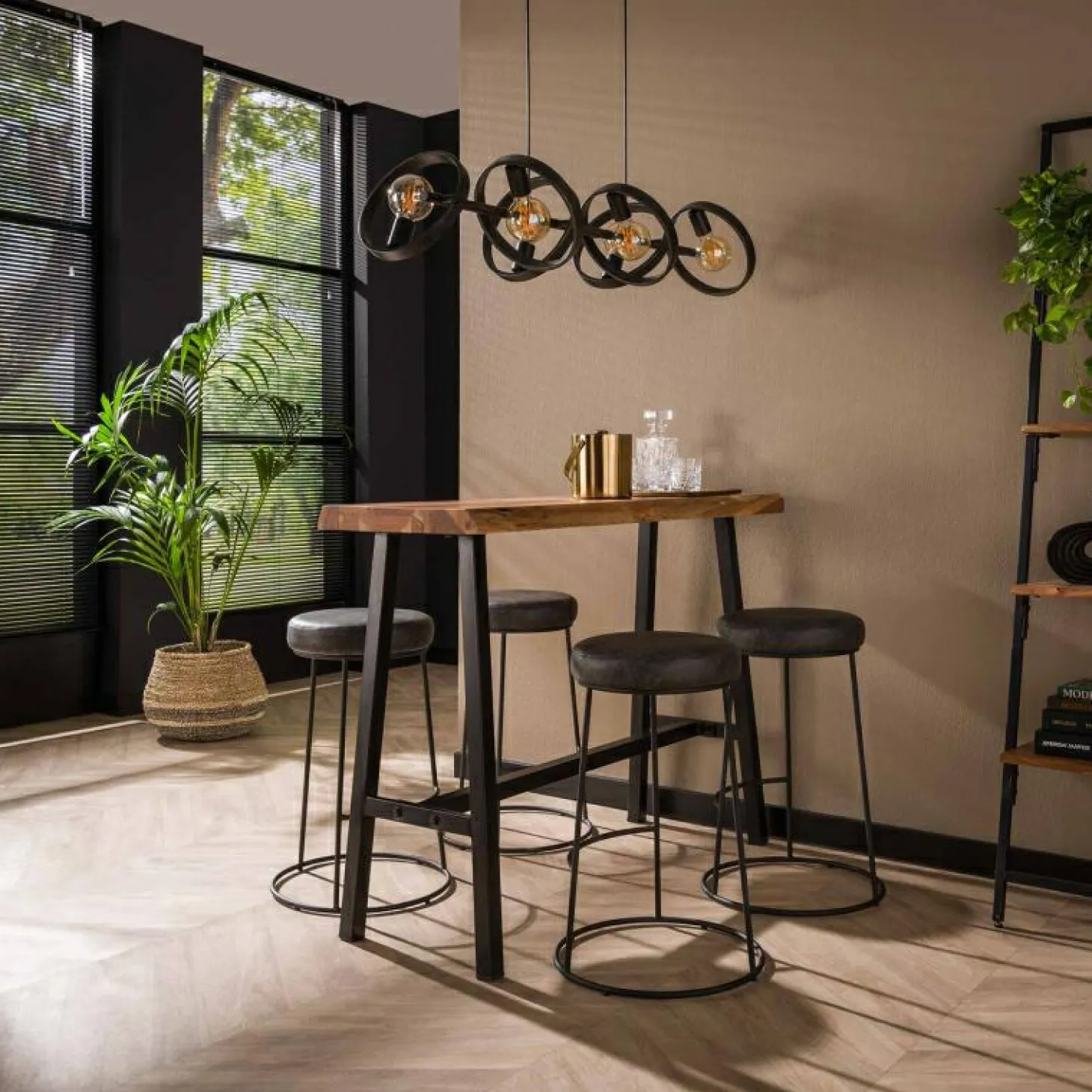 Barkruk Crik PU Leer - Grijs (zithoogte 65cm) - Loft24.nl