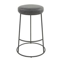 Barkruk Crik PU Leer - Grijs (zithoogte 65cm) - Loft24.nl