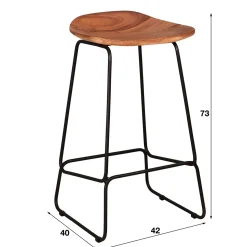 Barkruk Ergo Acaciahout (zithoogte 73 cm) - Loft24.nl