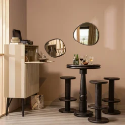 Barkruk Kolby Mangohout 40cm - Zwart - Loft24.nl