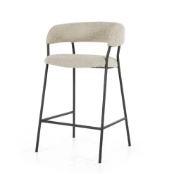 Barkruk Luka Bouclé - taupe (zithoogte 68cm) - Loft24.nl