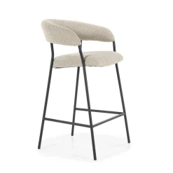 Barkruk Luka Bouclé - taupe (zithoogte 68cm) - Loft24.nl