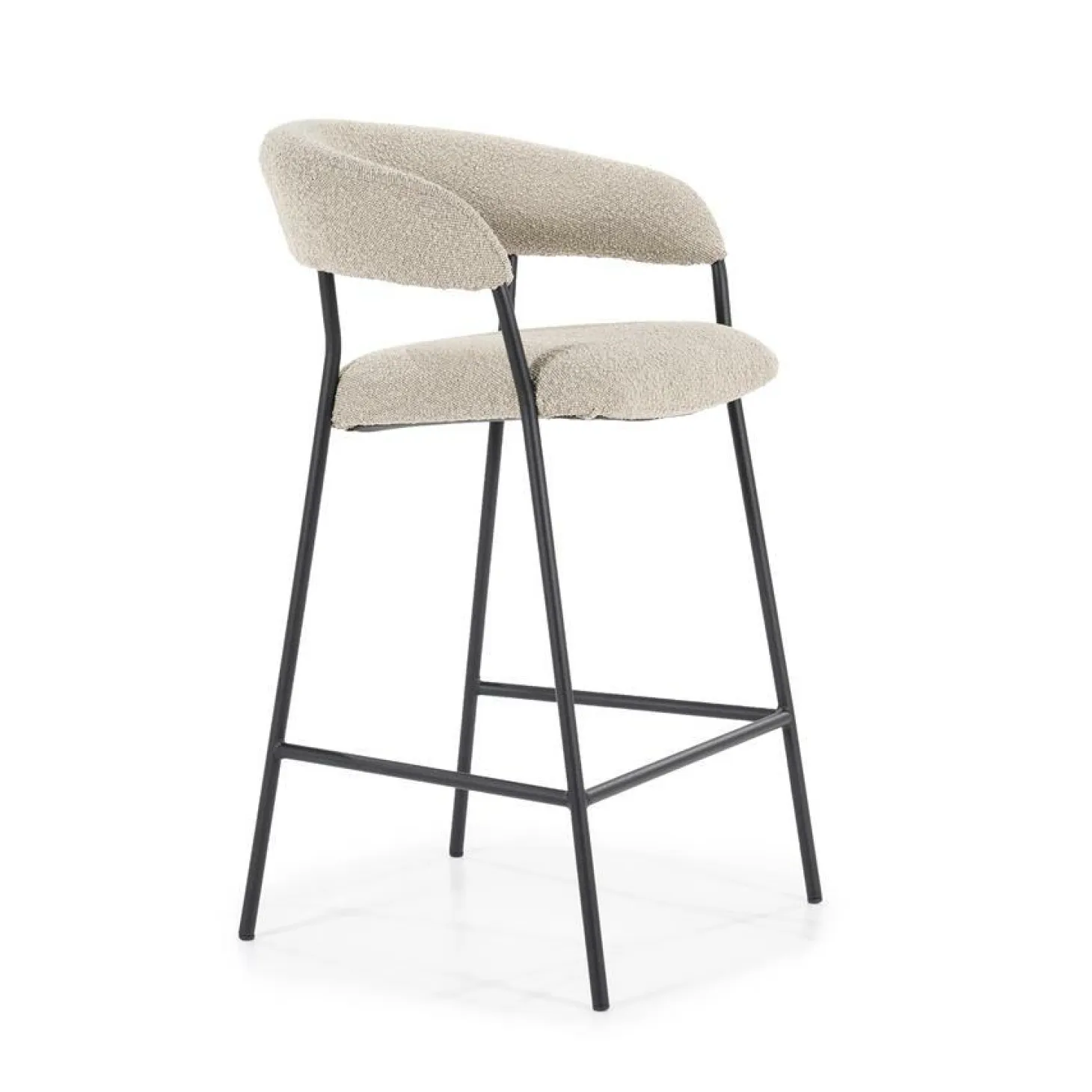 Barkruk Luka Bouclé - taupe (zithoogte 68cm) - Loft24.nl