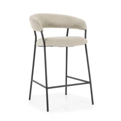 Barkruk Luka Bouclé - taupe (zithoogte 68cm) - Loft24.nl