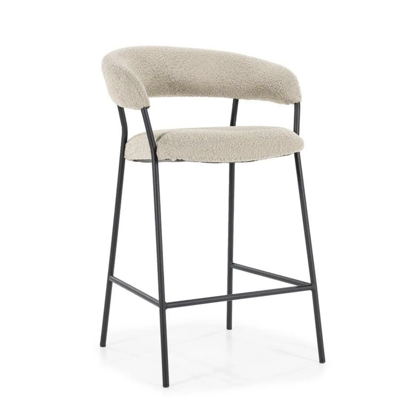 Barkruk Luka Bouclé - taupe (zithoogte 68cm) - Loft24.nl