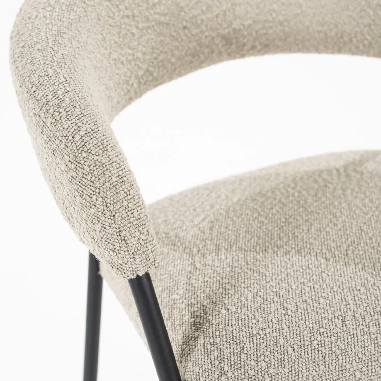 Barkruk Luka Bouclé - taupe (zithoogte 68cm) - Loft24.nl