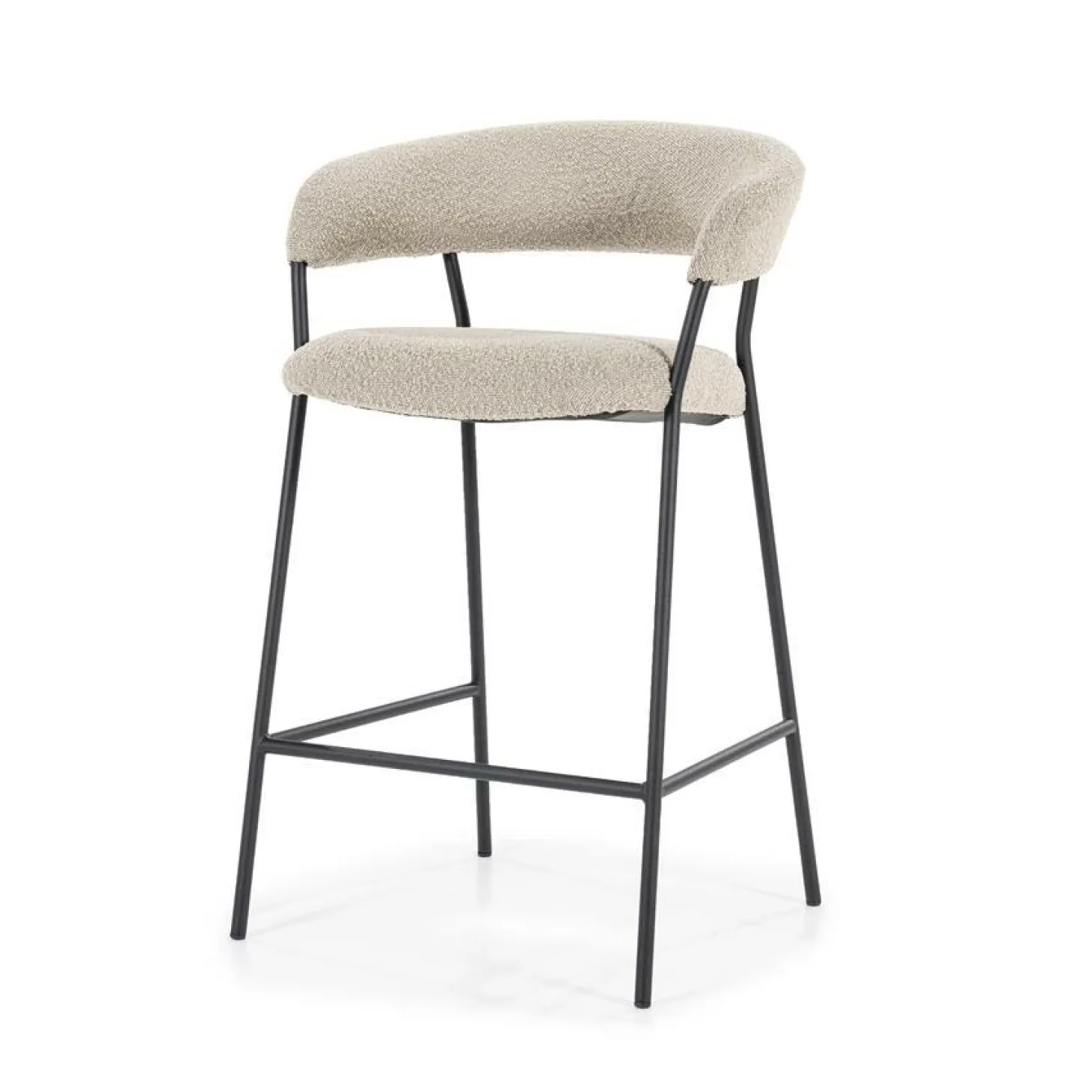 Barkruk Luka Bouclé - taupe (zithoogte 68cm) - Loft24.nl