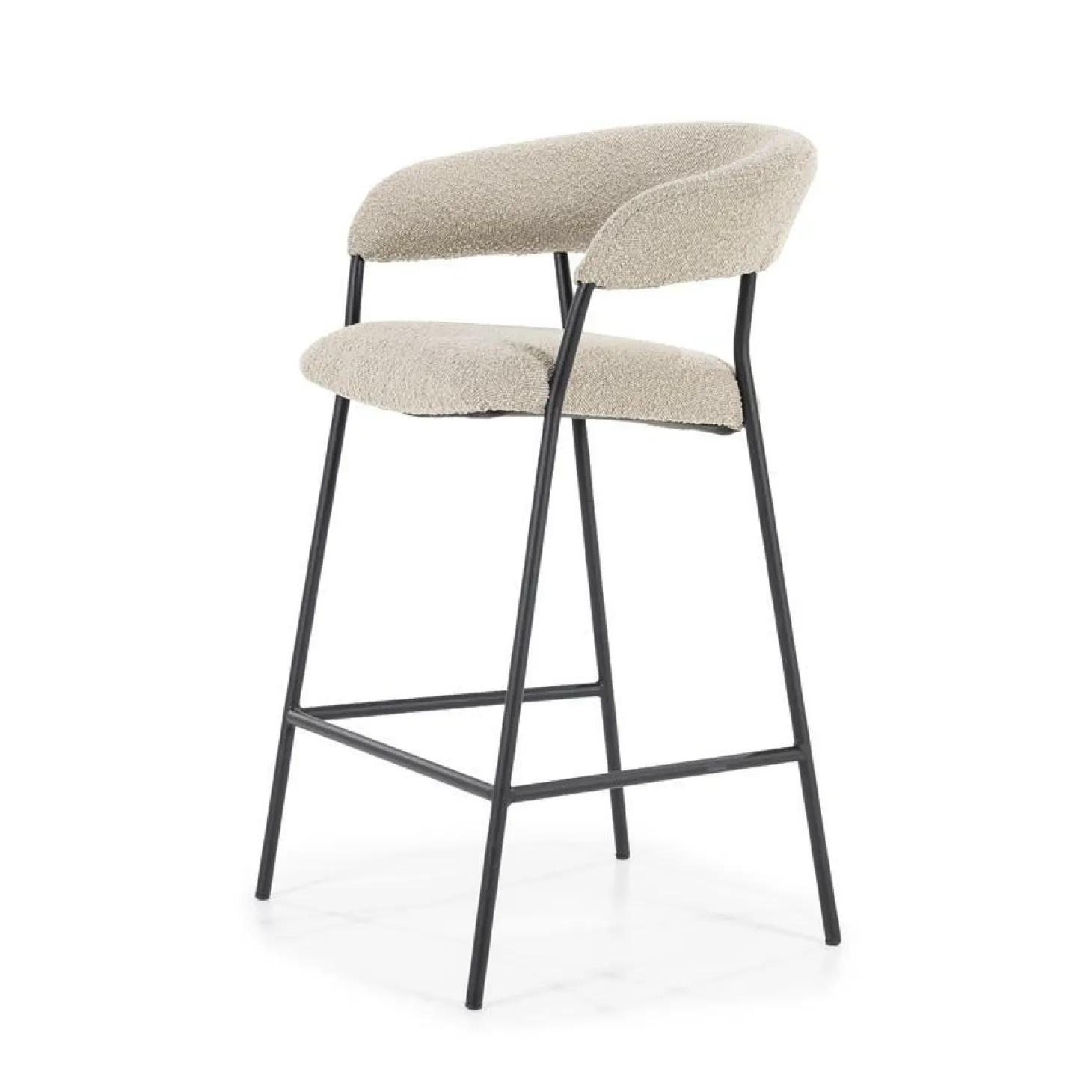 Barkruk Luka Bouclé - taupe (zithoogte 68cm) - Loft24.nl