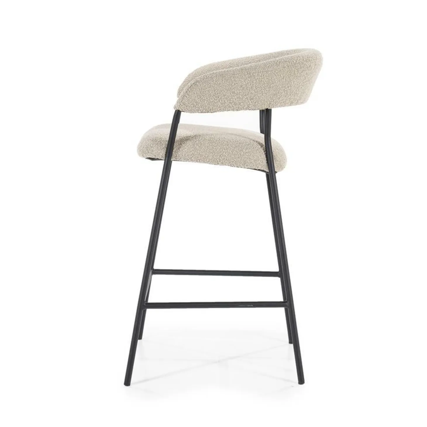 Barkruk Luka Bouclé - taupe (zithoogte 68cm) - Loft24.nl