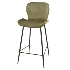 Barkruk Velvet Ronde Buis Champagne (zithoogte 67 cm) (showroom model x 2) - Loft24.nl