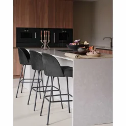 Barkruk Vogue Fluweel - Zwart (zithoogte 80cm) - Loft24.nl