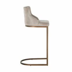 Barstoel Bolton Velvet Khaki - zithoogte 76.5cm - Loft24.nl