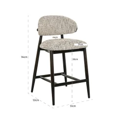 Barstoel Cherry Chenille Naturel - zithoogte 66cm - Loft24.nl