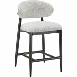 Barstoel Cherry Chenille Crème - zithoogte 66cm - Loft24.nl