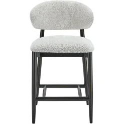 Barstoel Cherry Chenille Crème - zithoogte 66cm - Loft24.nl