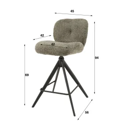 Barstoel Comfort Bouclé - Zandkleur (zithoogte 67 cm) - Loft24.nl