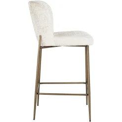 Barstoel Darby Chenille Creme - zithoogte 68cm - Loft24.nl