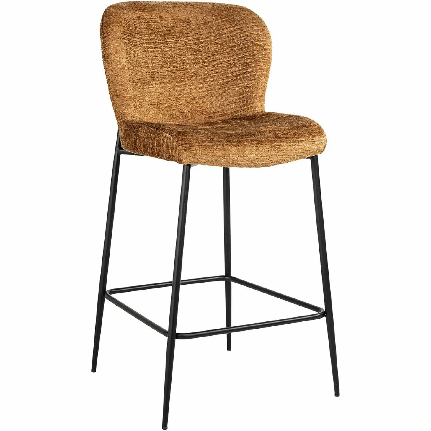 Barstoel Darby Chenille Cognac - zithoogte 68cm - Loft24.nl