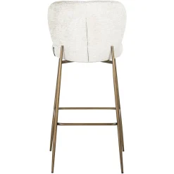 Barstoel Darby Chenille Creme - zithoogte 76cm - Loft24.nl
