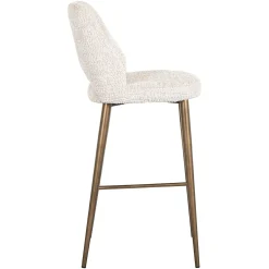 Barstoel Delphine Chenille Crème - zithoogte 76cm - Loft24.nl