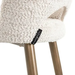 Barstoel Delphine Chenille Crème - zithoogte 76cm - Loft24.nl