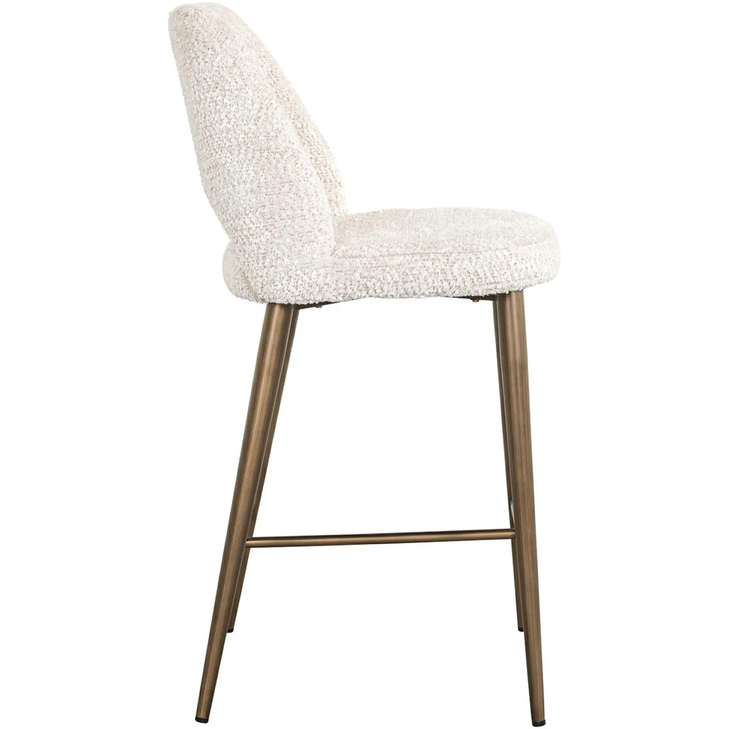 Barstoel Delphine Chenille Crème - zithoogte 66,5cm - Loft24.nl