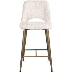 Barstoel Delphine Chenille Crème - zithoogte 66,5cm - Loft24.nl