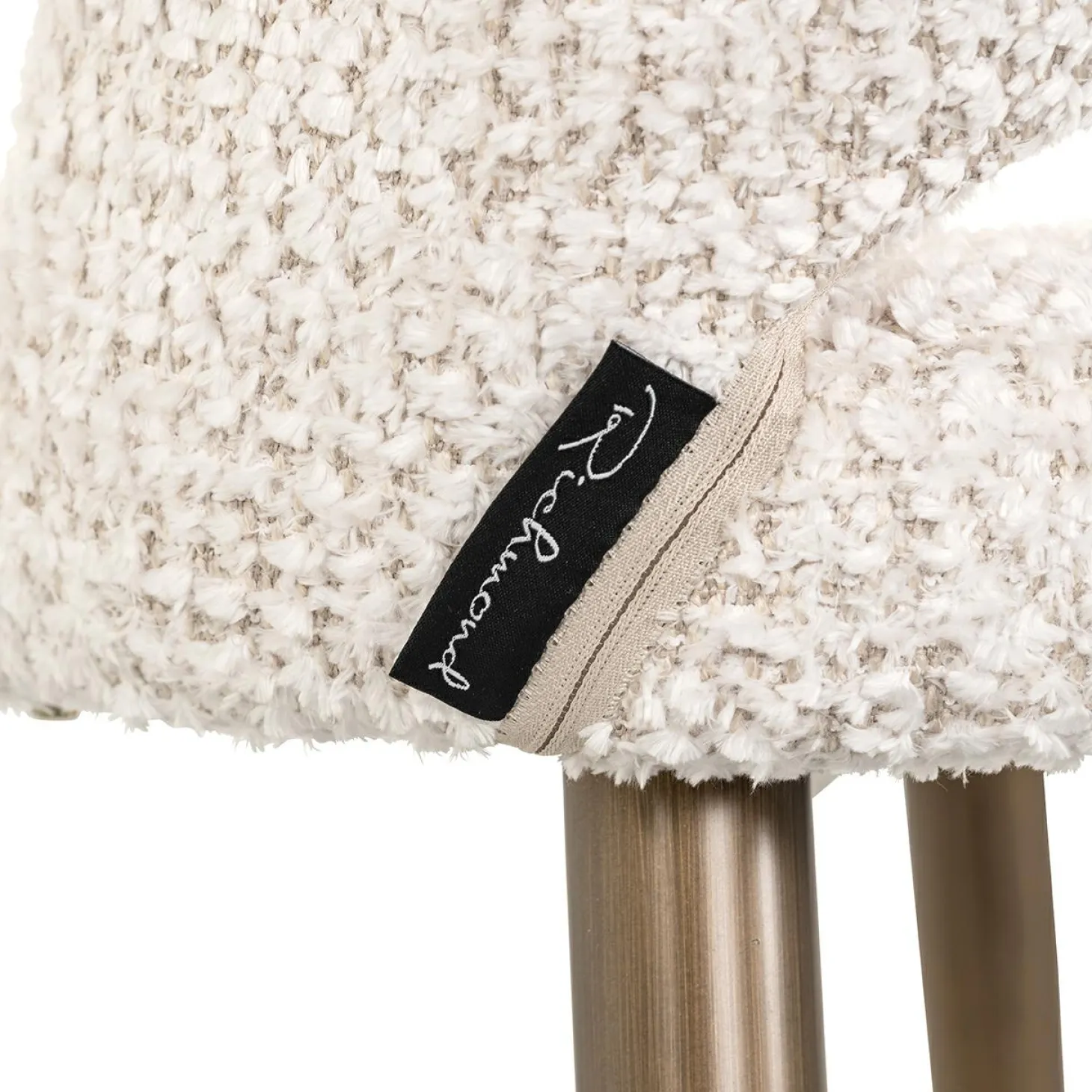 Barstoel Delphine Chenille Crème - zithoogte 66,5cm - Loft24.nl