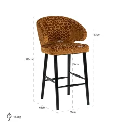 Barstoel Indigo Triangle Goud - zithoogte 76cm - Loft24.nl