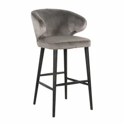 Barstoel Indigo Velvet stone - zithoogte 76cm - Loft24.nl