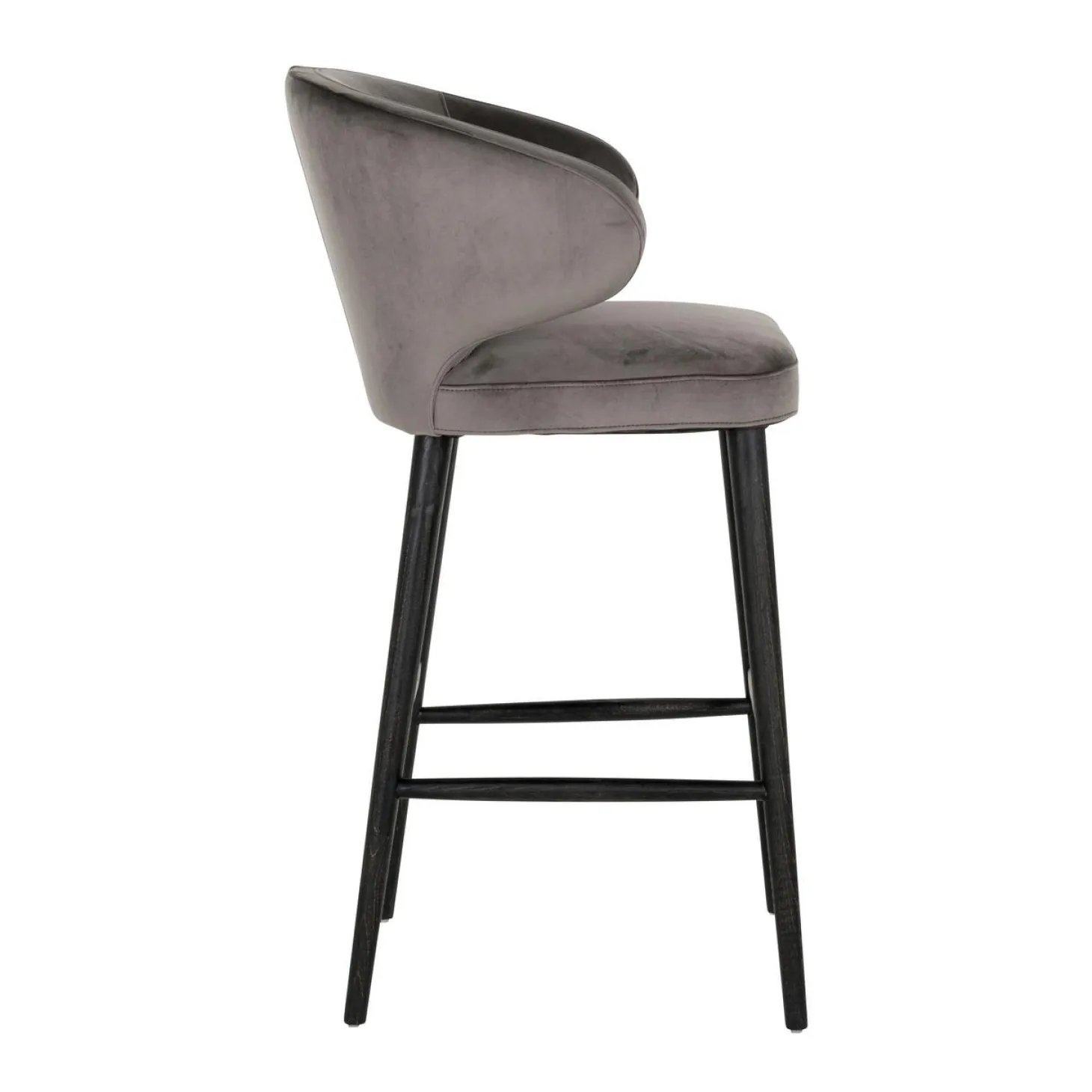 Barstoel Indigo Velvet stone - zithoogte 76cm - Loft24.nl