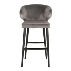 Barstoel Indigo Velvet stone - zithoogte 76cm - Loft24.nl