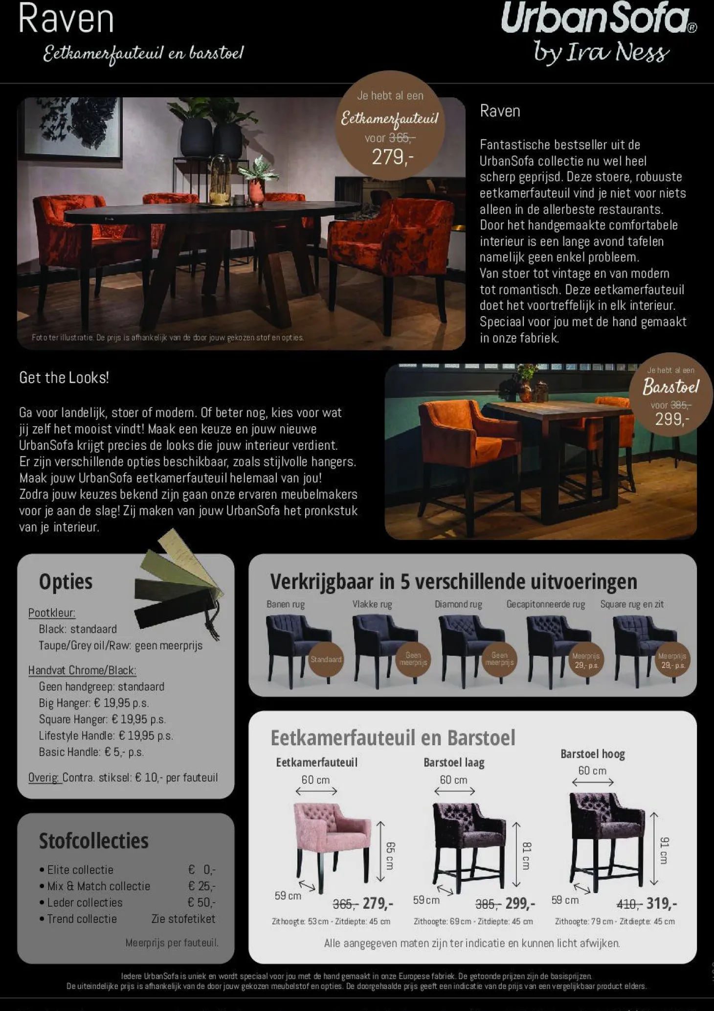 Barstoel Raven - zelf samenstellen - Loft24.nl