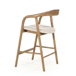 Barstoel Rayven Essen en stof Lichtbruin (zithoogte 65cm) - Loft24.nl