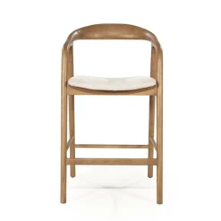 Barstoel Rayven Essen en stof Lichtbruin (zithoogte 65cm) - Loft24.nl