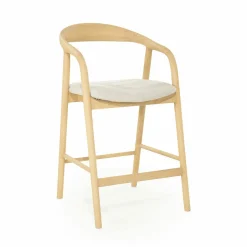 Barstoel Rayven Essen en stof Naturel (zithoogte 65cm) - Loft24.nl