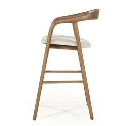 Barstoel Rayven Essen en stof Lichtbruin (zithoogte 65cm) - Loft24.nl