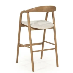 Barstoel Rayven Essen en stof Lichtbruin (zithoogte 65cm) - Loft24.nl