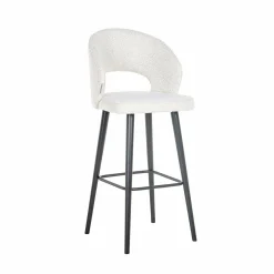 Barstoel Savoy Boucle Wit - zithoogte 82cm - Loft24.nl