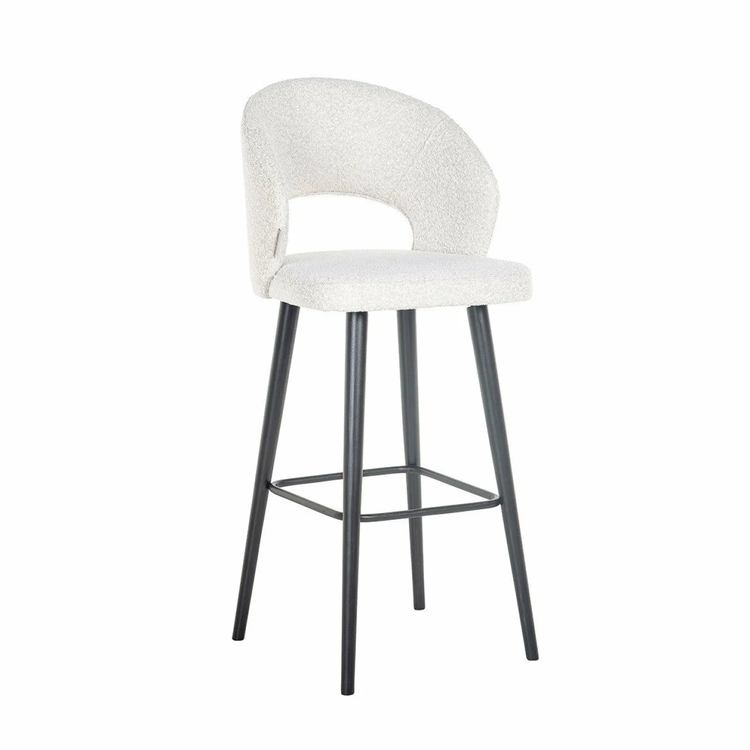 Barstoel Savoy Boucle Wit - zithoogte 82cm - Loft24.nl