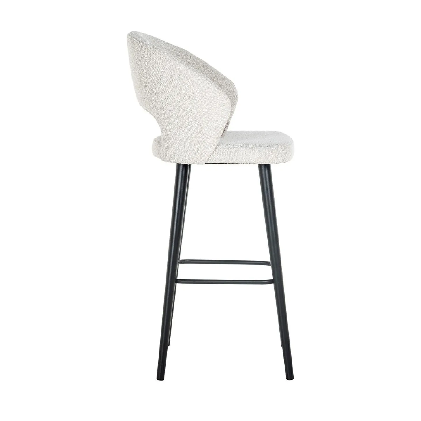 Barstoel Savoy Boucle Wit - zithoogte 82cm - Loft24.nl