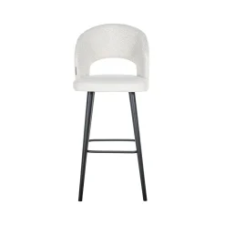 Barstoel Savoy Boucle Wit - zithoogte 82cm - Loft24.nl