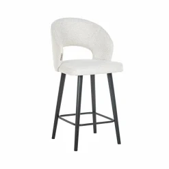 Barstoel Savoy Boucle Wit - zithoogte 68cm - Loft24.nl